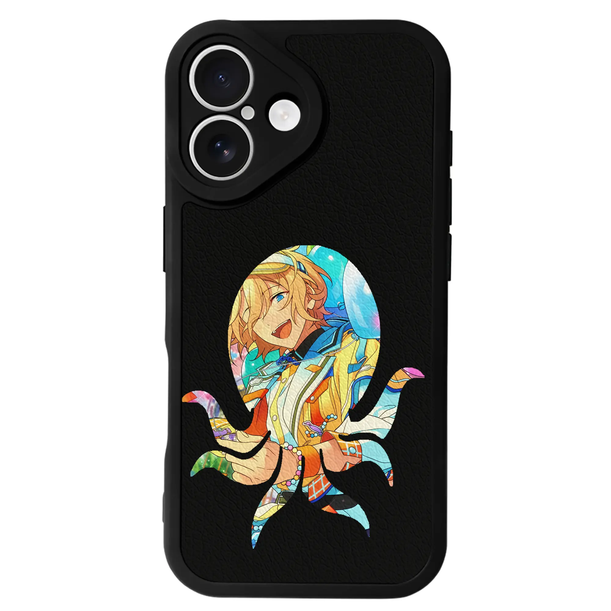 あんさん ぶる グッズ fine 天祥院英智 - IPhone 16シリーズ対応 ・ シリコンスマホケース ・ レザー調 ・ 高精度フィット ・ 耐衝撃 ・ ワイヤレス充電対応 ・ 精密カット